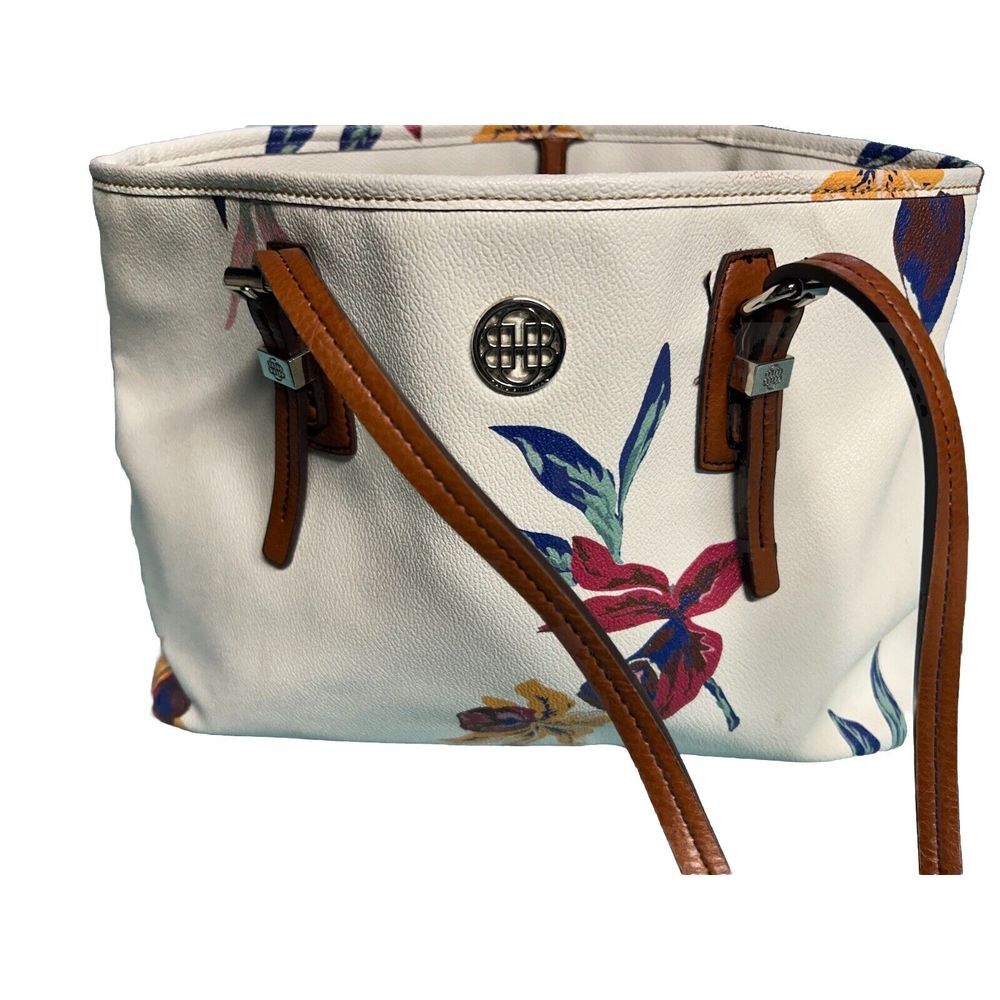 Dana Buchman Floral Satchel Purse‎ Handbag w/ Flower Design Inner Divider